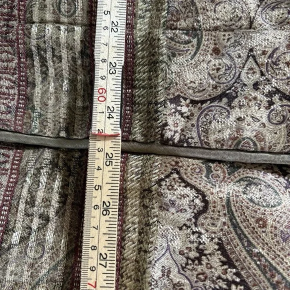 Croscill Pillow Shams Tangier King Damask Stripe Bronze Burgundy Rich Set Of 2 - Picture 11 of 12